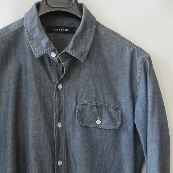 BESPOKEN DENIM BUTTON-DOWN SHIRT - Picture 5 of 10